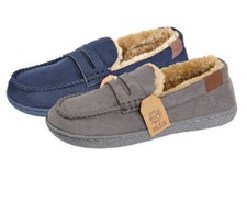 Mens Fleece Lined Moccasin Warm Winter Slip On Slippers Shoe Size 7 8 9 10 11 12