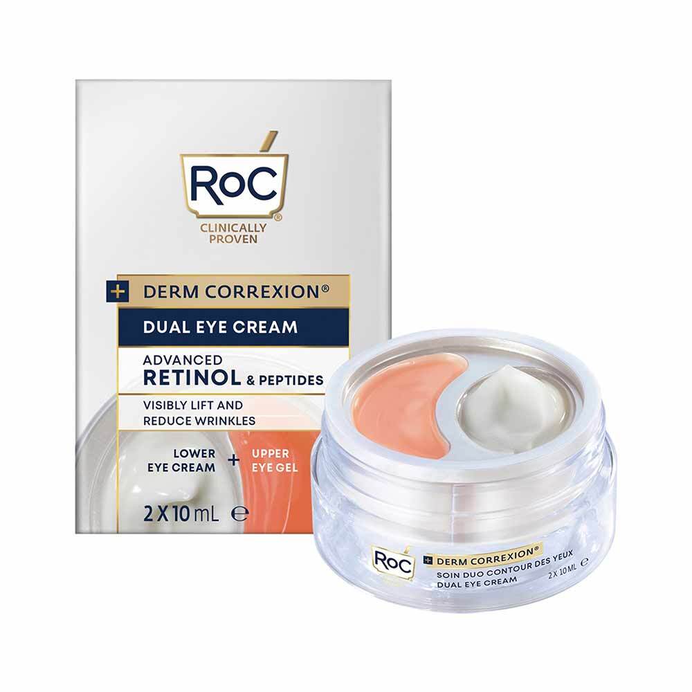 RoC Derm Correxion - Crema Contorno Occhi Anti-Rughe, 10+10ml