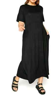 JD Williams Maxi Dress Front Slit Long Smock Dress Plus Size UK 18 Abaya