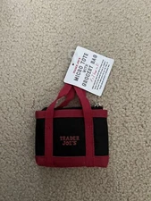 NEW Trader Joe's Micro Tote Bag With Red Grocery Bag
