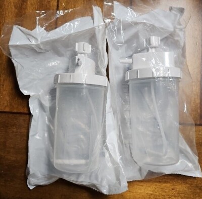 2 Ct. Bubble Humidifier Bottle 300 mL Cap, 6 PSI Disposable respiratory #64377