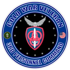 Cold War Veteran 3rd Personnel Command Bumper Sticker Military Vinyl Decal 5"