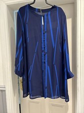 Elvi Fab Evening Coat/over Dress Coat In Blues Size 18/20 Nwt
