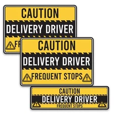 Magnet Me Up Caution Frequent Stops Delivery Driver Magnet, 3 Pack, Yellow/Black