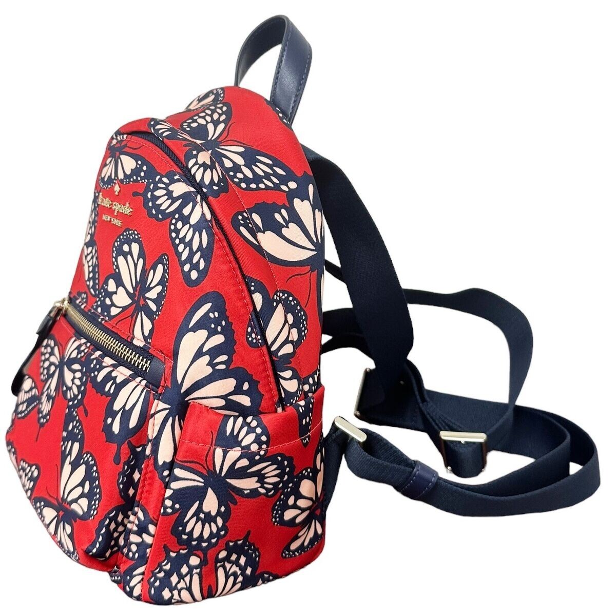 Kate Spade Chelsea Nylon Medium Backpack Red Navy 