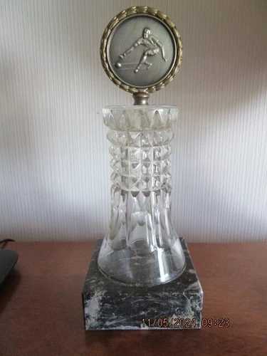 Kegel -Pokal, Kegeln, Bowling, 41 Jahre alt auf Sockel, 22 cm, Glas, Joska