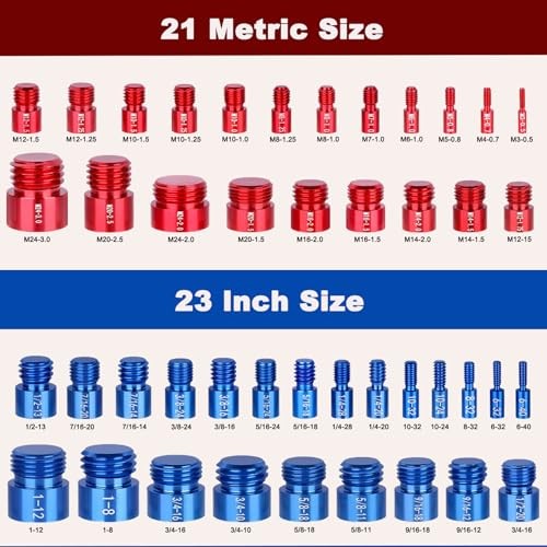 44pcs Nut and Bolt Thread Checker, Thread Gauge for Tricky Areas, 23 Inch & 21 