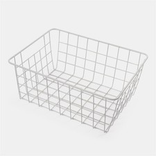 Wire Storage Basket Organiser Tidy Clothing Towel Holder Space Saving Solution