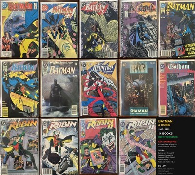 Batman & Robin 14 Book Lot 1987-1992 DC Detective LOTDK Newsstand #440 Key FN-VF