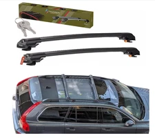 Roof Racks Cross Bars Lockable For Volvo XC70 Wagon 2008-2016 Black Aluminum