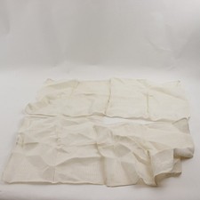 Set of 4 Vintage Ivory Linen Napkins Embroidered Border Square