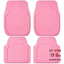 4 Piece Leather Car Floor Mats -3d Cute Girly Waterproof All Weather All Pink