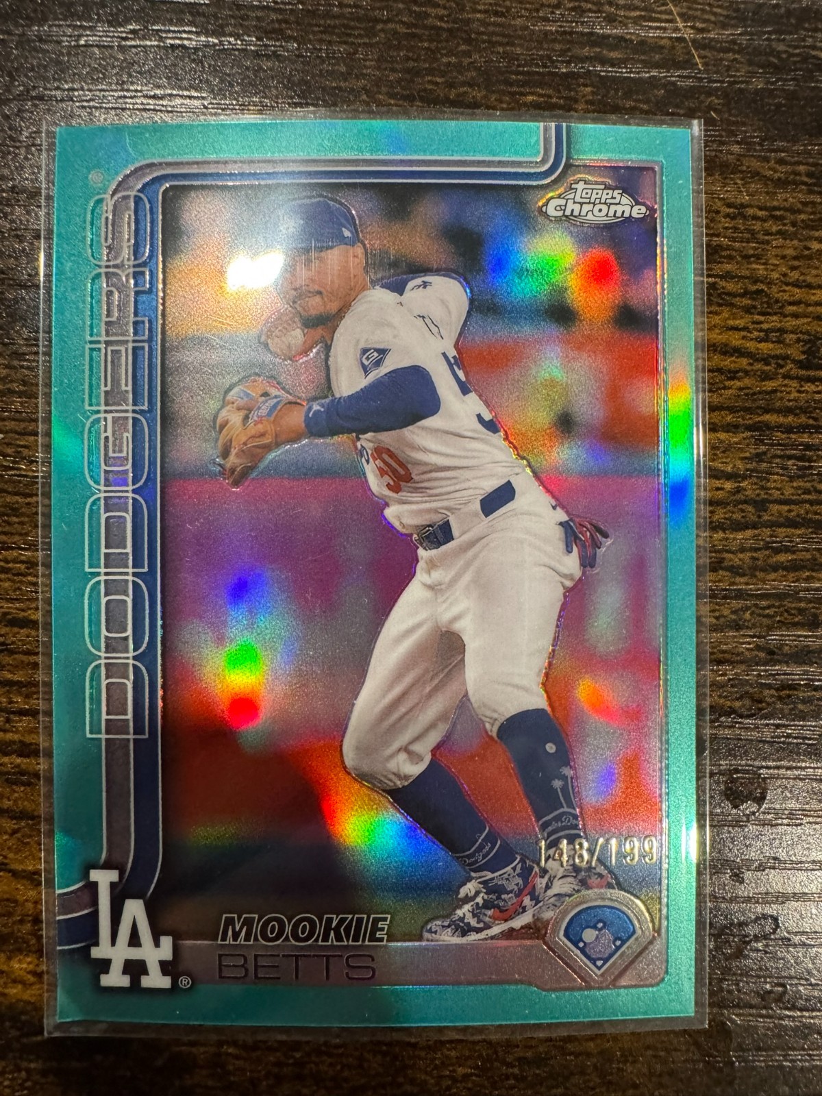 2025 Topps Chrome - Mookie Betts #50 Aqua Refractor #148/199