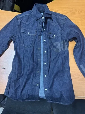 G-Star RAW Slim Fit Denim Shirt Men L Blue Long Sleeve Button-Up NEW With Tags - Bild 1 von 4