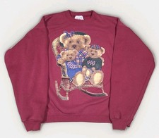 Vtg Hanes Heavy Weight Teddy Bears On Rocking Chair Sweatshirt
