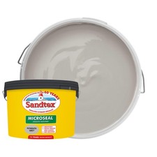 Image of Sandtex Microseal Ultra Smooth Masonry Paint 10L Plymouth Grey Exterior UK Coat