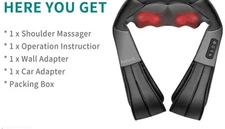 Nekteck Shiatsu Back Shoulder and Neck Massager with Heat Full Body Massager