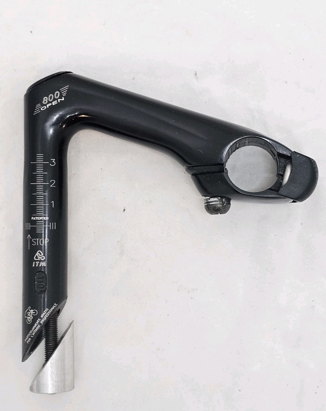 ITM 800 Open Quill Stem 110mm 76° Black NOS Vintage Road Bike 1" Italy