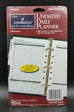 Mead Cambridge Undated DAILY Planner Refill 30 Sheets 8-1/2" X  5-1/2" #47032