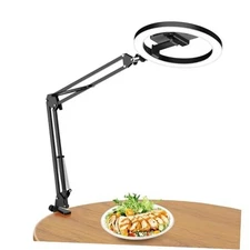 10" Overhead Ring Light with Phone Mount, Upgraded 360° Ring Light with Stand, 