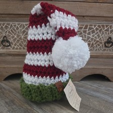 Handmade Crocheted Santa Hat Photo Prop Infant Toddler Vintage Style Jumbo Pom