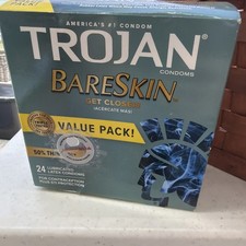 Trojan BareSkin Lubricated Thin Condoms, 24 Count Value Pack exp 2026