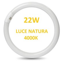 LAMPADA LAMPADINA NEON FLUORESCENTE  CIRCOLARE 22W LUCE NATURA 4000K