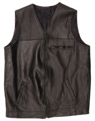 Vintage Herren Lederweste UK 40 Large Schwarz CD06