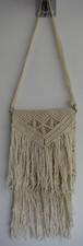 Vintage Intricate Macrame Fringed Shoulder Bag Purse Boho Hippie Chic Crossbody