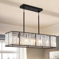 Modern Rectangular Crystal Chandelier
