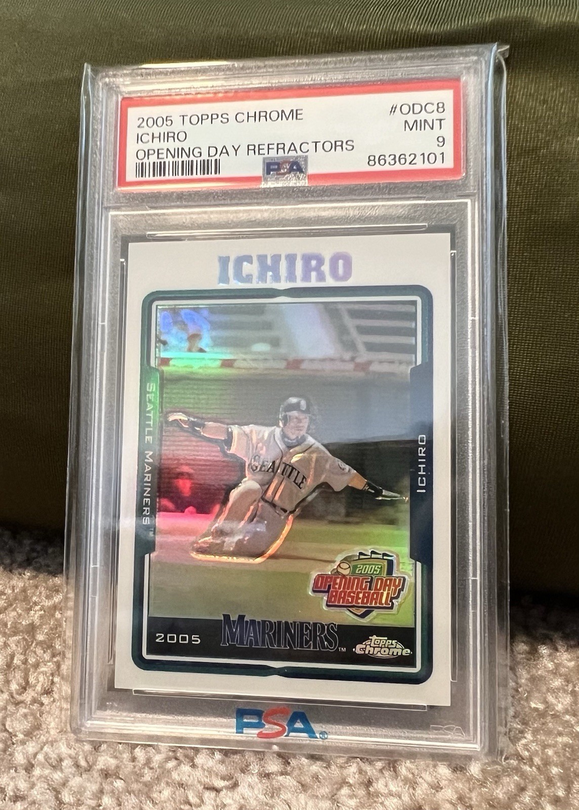 Topps 2005 Opening Day Chrome Ichiro Suzuki Mariners #ODC8 Refractor PSA 9