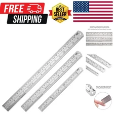 Metal Straight Edge Ruler Stainless Steel Ruler 6 Inch 12 Inch 16 Inch Ruler ...