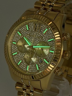 MICHAEL KORS MK8579 Lexington Chronograph Gold Unisex Watch | eBay
