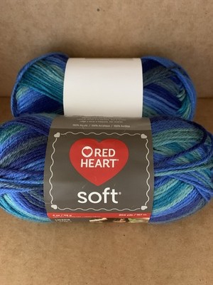 Red Heart Soft Yarn SEAGLASS 2 Skeins 4oz ea **Discontinued