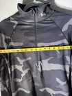 UA Under Armour Shirt Womens SMALL Black Gray Camo Coldgear Thumbhole 1/4 Zip