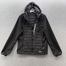 Under Armour Jacket Womens Medium Black ColdGear Infrared Hooded Storm Hybrid