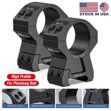 High Profile 1'' Inch Scope Rings Mount Compatible with Picatinny Rails Aluminum