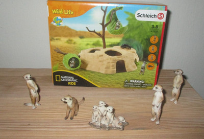 Schleich Wild Life * Erdmännchen 42530 NEU OVP+ 5 extra Erdmänchen gebr.