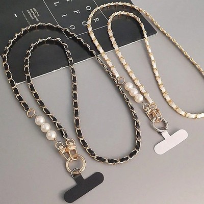 Handy Lanyard Damen lang Umhängeband universell Perlenkette Handyhülle