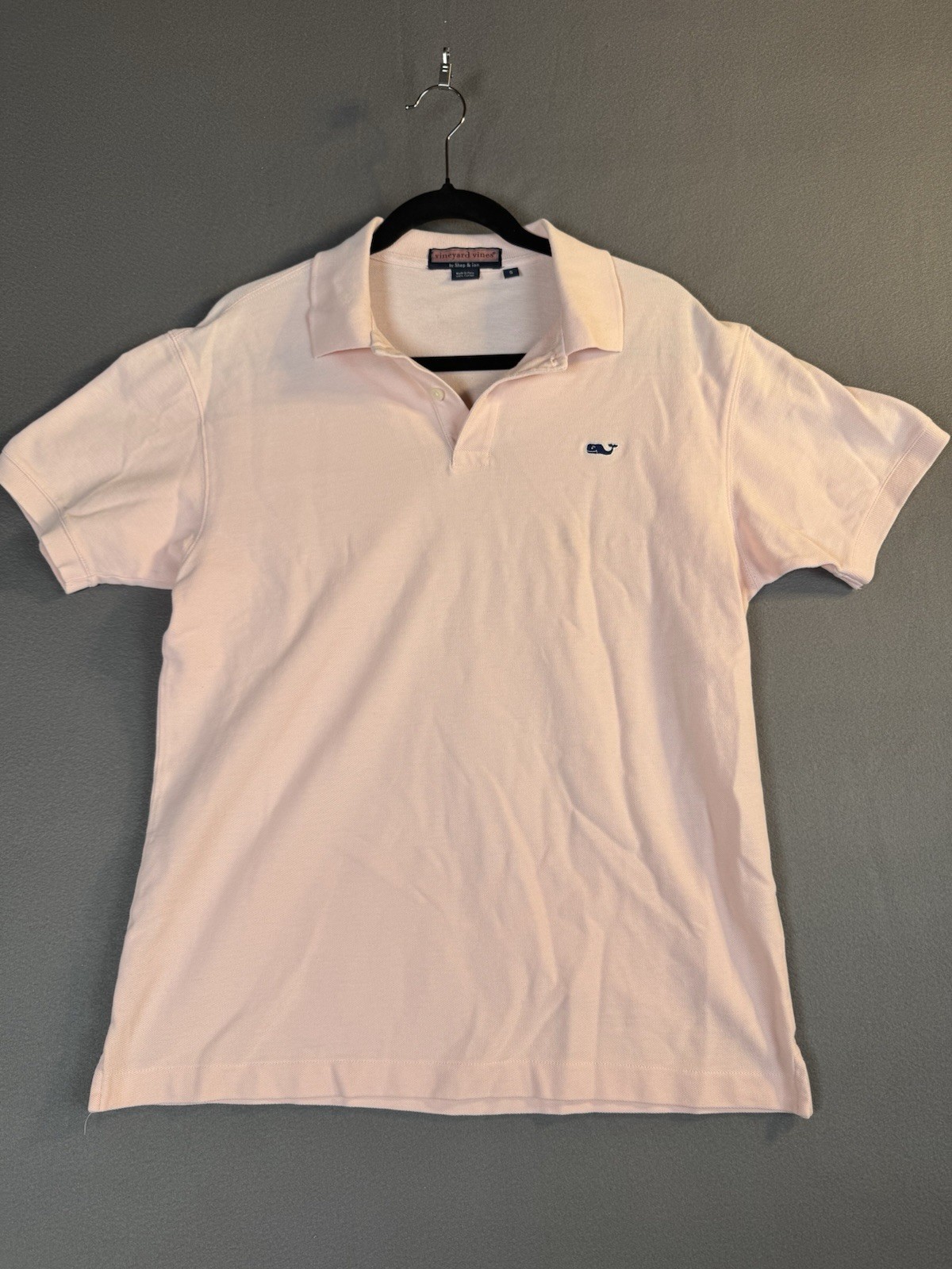 Vineyard Vines Polo Shirt Men Small Pink Knit Short Sleeve Classic Preppy