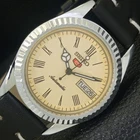 VINTAGE REFURBISHED SEIKO 5 AUTOMATIC JAPAN MENS ROMAN FIGURE WATCH a442069-1