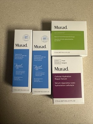 Murad SuperActive Moisturizer SPF50 Cellular Repair Serum & Retinol Oil Drops