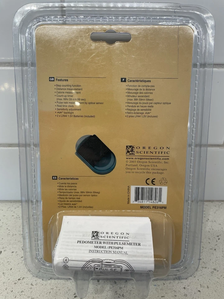 Novo pedômetro Oregon Scientific PE316PM com medidor de pulso selado - Imagem 2 de 2