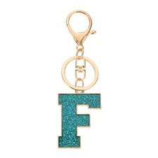 Initial Letter Keychain, A-Z Alphabet Keyring Letter F Metal Key Chain, Blue