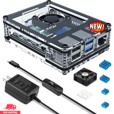 Carcasa para Raspberry Pi 4 con ventilador de refrigeración. Carcasa para Pi 4B