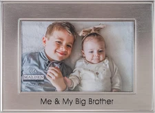 International Designs 4X6 Me & My Big Brother Metal Brushed Pewter Finish Horizo