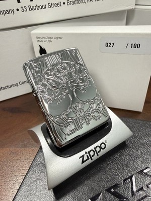 Zippo ARMOR Feuerzeug TREE OF LIFE DEEP CARVE Polished Chrome LIMITIERT 100 NEU