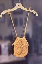 Vintage Walborg Gold Fringed Embellished Crochet Purse Handbag