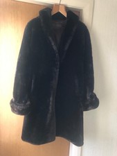 Beaver Lamb Sheepskin Coat Women Vintage, Brown