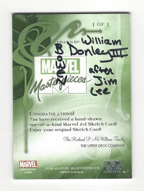 2018 Marvel Masterpieces Sketch Psylocke by William Donley III AP w/ Effects - Image 2 of 4